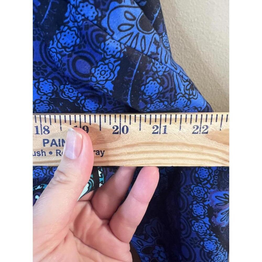 Coldwater Creek Blue Patterned Open Front Cotton Blazer Jacket Size 14 Petite - Picture 9 of 11